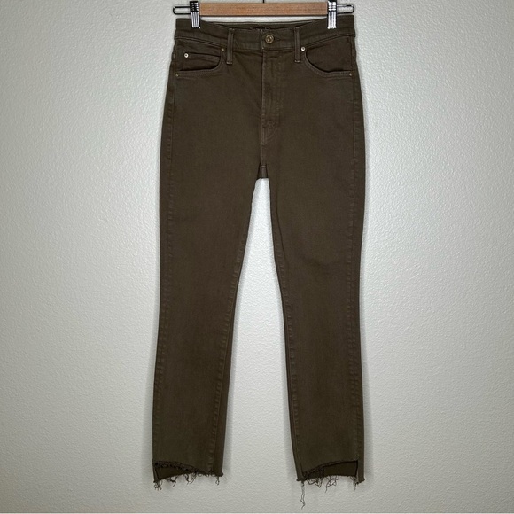 Mother High Waisted Rascal Ankle Step Fray jeans Capers 27 - Picture 2 of 16